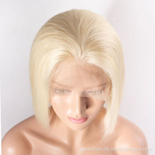 Most Popular Cheap Price Brazilian Human Hair Platinum Blonde Wig Blonde Lace Front Bob Wig Human Hair